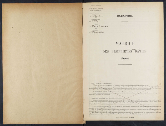 Table et cases 1-400