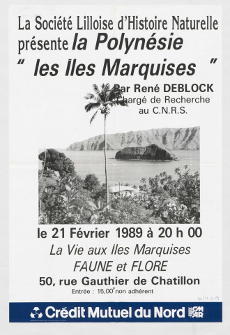 Rue Gauthier de Chatillon. Conférence "La vie aux îles Marquises. faune et flore"
