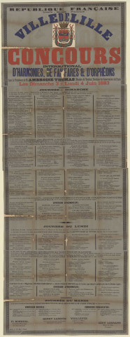 Concours international d'harmonies, de fanfares et d'orphéons.