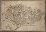 Plan d'ensemble de Lille, dédié à la Ville et agréé par le conseil municipal dans la séance du 18 août 1820 indiquant les principaux édifices, le détail des propriétés ainsi que les nouveaux projets de percement et de redressement, levé par Rousseau, Géomètre.