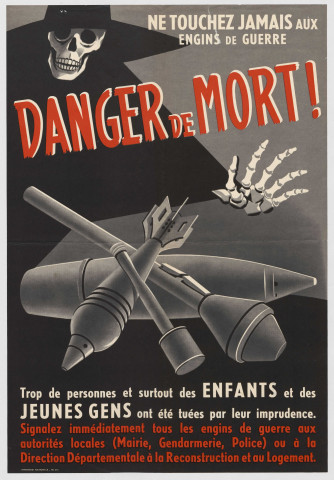 Ne touchez jamais aux engins de guerre. Danger de mort !