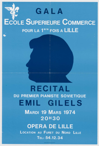 Opéra Gala de l'Ecole Supérieure de Commerce. Récital de piano par Emile Gilels.