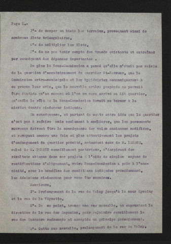 Rapport sur le lottisement des terrains de l'ancienne raffinerie de salpêtre