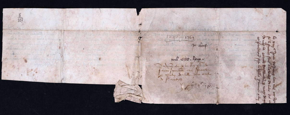 Mandement royal à l'échevinage de Lille lui enjoignant de prêter hommage au comte de Flandre (13 mai 1369).