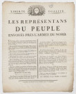 Arrêté des représentants du peuple envoyés auprès de l'armée du Nord concernant la liberté du culte, la surveillance des prêtres réfractaires et la répression des prêtres abusant de l'opinion publique