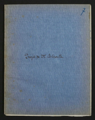 Note déposée le 16 novembre 1916 à la Commission extra-municipale par Monsieur Delepoulle