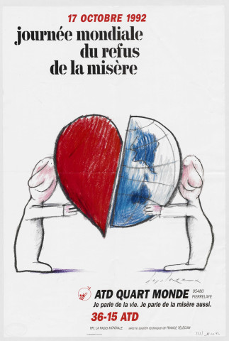 ATD Quart monde. Journée mondiale du refus de la misère le 17 octobre 1992.