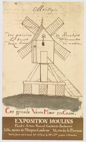 Musée de l'Hospice Comtesse. Exposition "Moulins. Flandre, Artois, Hainaut, Cambrésis, Boulonnais".