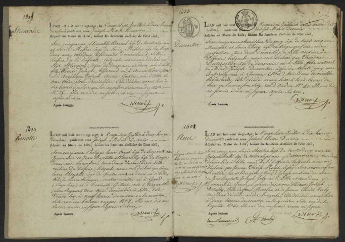 1827 du 27 juillet au 31 décembre