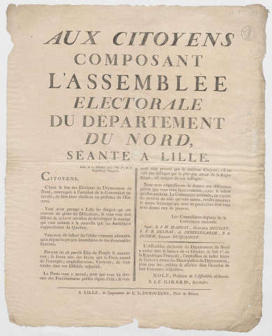 Lettre des Commissaires-députés de la Convention nationale