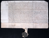 Mandement de Maximilien, duc de Bourgogne, adressé à divers personnages et à des échevinages dont celui de Lille, pour la ratification du traité de Sentis et pour les conférences devant se tenir à Lille, le 15 avril (24 mars 1483).