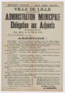 Administration municipale. Délégation des adjoints. Arrêté du 12 janvier 1921.