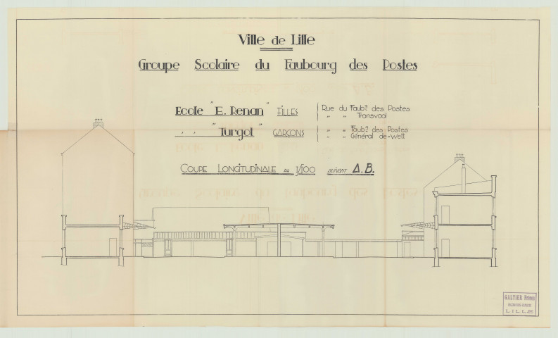 Ecole E. Renan (Rue du faubourg des Postes) ; Ecole Turgot (Rue du Général De Wett) ; Cantine scolaire (Rue du Transvaal).