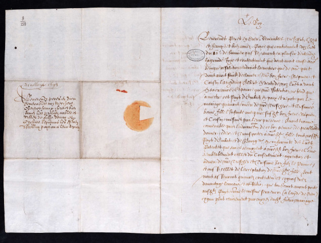Notification au Gouverneur et aux Etals de Lille du mariage de l'archiduc Albert avec l'infante Isabelle (31 mai 1598).