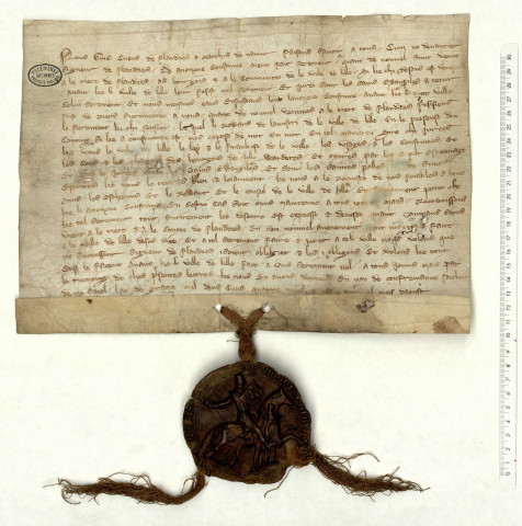 Déclaration de Gui, comte de Flandre, concernant le serment y inséré que tout nouveau comte doit faire à son avènement (août 1297).