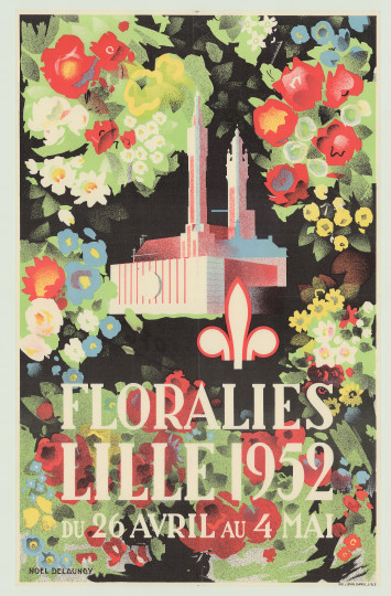 Affiche des Floralies de 1952. Archives municipales de Lille - 0F/6/2