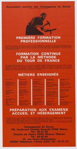 Association ouvrière des compagnons du devoir. Formation professionnelle.