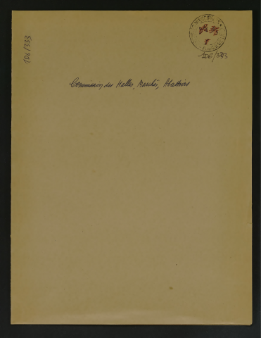 Commission des halles, marchés, abattoirs.