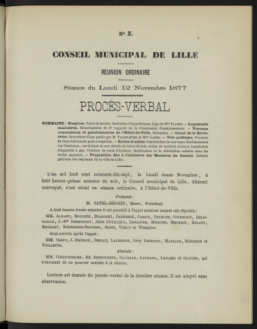 séance du 12 novembre 1877