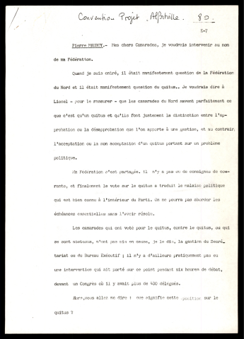 Convention nationale du parti socialiste.