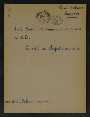 Conseil de perfectionnement de l'école pratique de commerce et d'industrie de Lille.