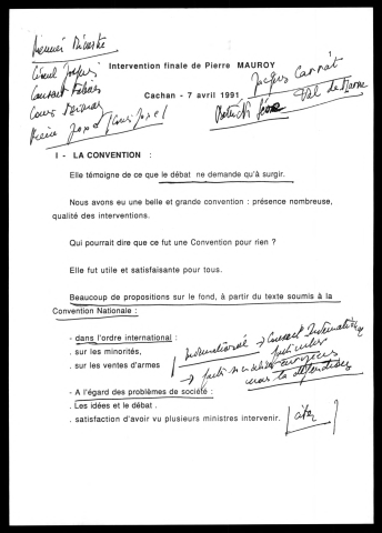 Convention Nationale du Parti Socialiste. (Paris)