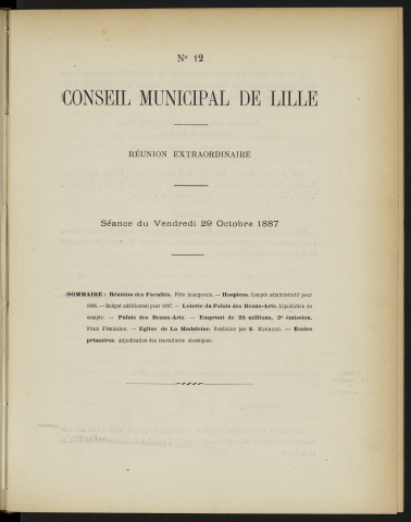 séance du 29 octobre 1887