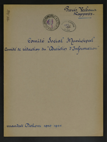 Comité social municipal, comité de rédaction du bulletin d'information.