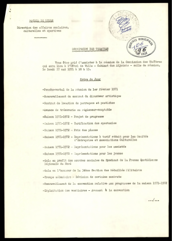 Commission des théâtres.