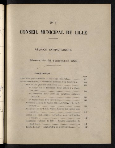 séance du 28 septembre 1929