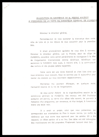 Visite du directeur général de l'UNESCO.