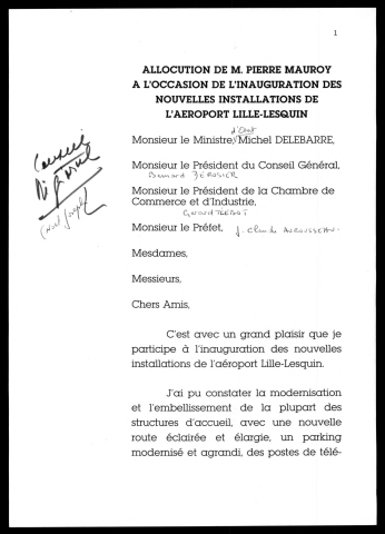 Inauguration des nouvelles installations de l'aéroport Lille-Lesquin. (Lesquin)