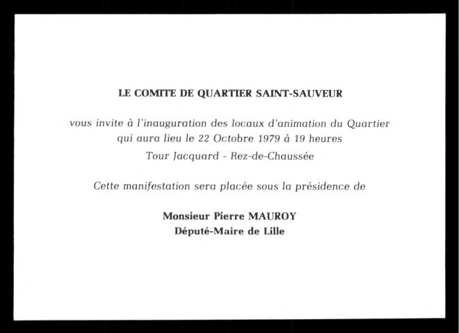 Inauguration des locaux d'animation du quartier.