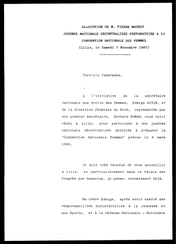 Convention nationale des femmes. (Lille)