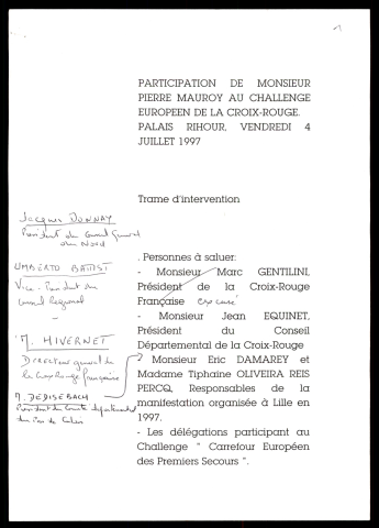Challenge européen de la Croix Rouge. (Lille)