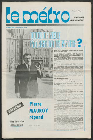 Le Métro .- Quoi de neuf monsieur le Maire ?