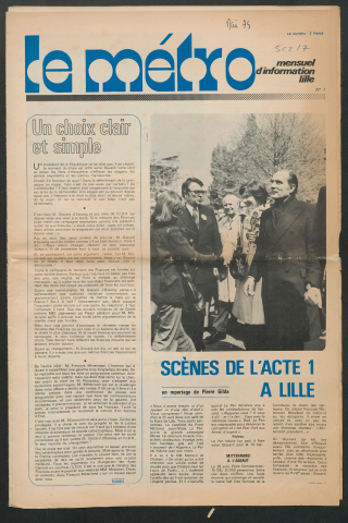 Le Métro .- Scènes de l'acte 1 à Lille.