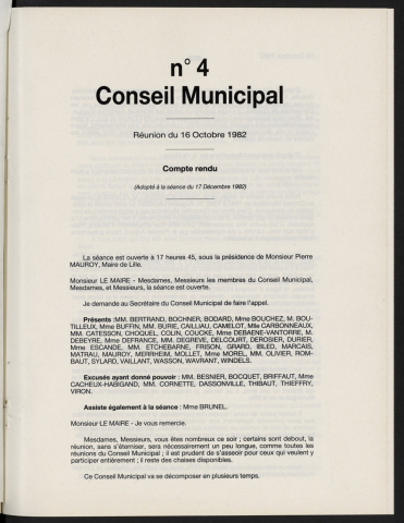 séance du 16 octobre 1982