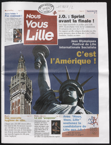 Nous Vous Lille n°1 - Jeux Olympiques ; Festival de Lille ; Internationale Socialiste. C'est l'Amérique !