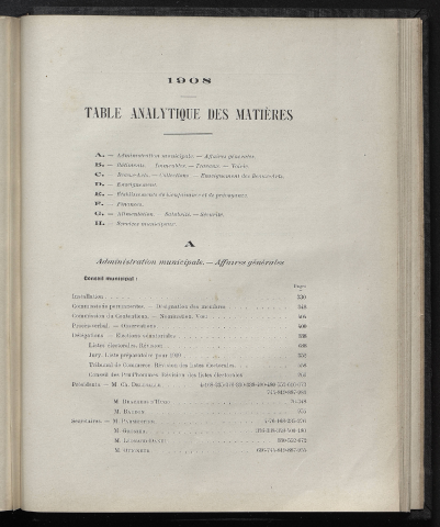 table analytique 1908