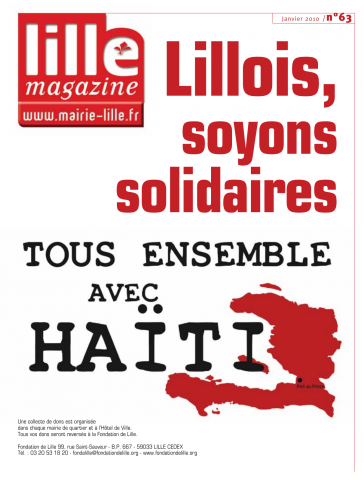 Lille magazine N°63 (janvier). - Lillois, soyons solidaires tous ensemble avec Haïti.