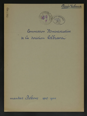 Commission administrative de la dotation Colbrant.