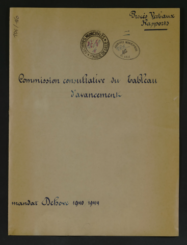 Commission consultative du tableau d'avancement.