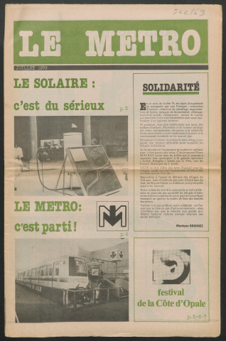 Le Métro .- Le solaire : c'est du sérieux.