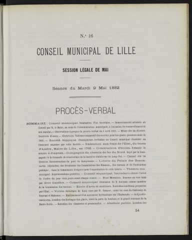 séance du 09 mai 1882