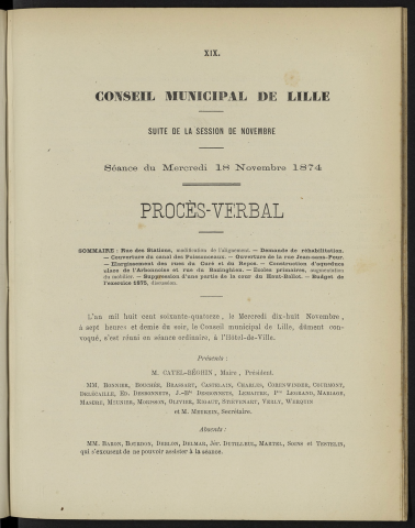 séance du 18 novembre 1874