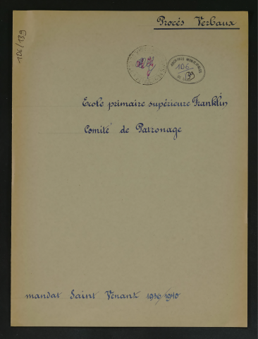 Comité de patronage de l'école primaire supérieure Franklin.