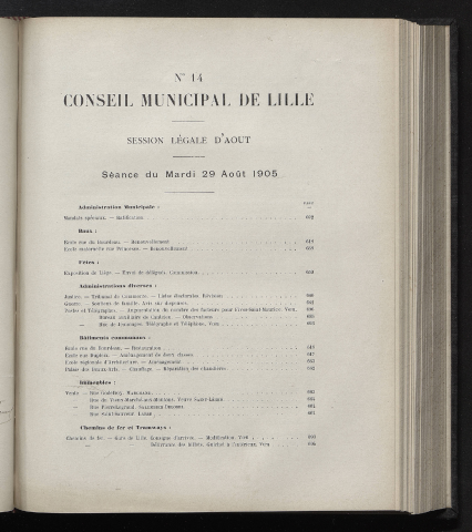 séance du 29 août 1905