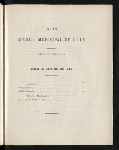 séance du 29 mai 1916