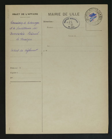 Commission de patronage et de surveillance du Conservatoire national de musique.